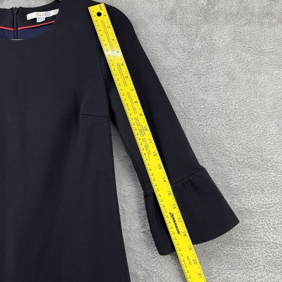 Boden Dress Womens 2R Black Ponte Stretch Sheath Crew Neck 3/4 Flutter Sleeve - Picture 12 of 16